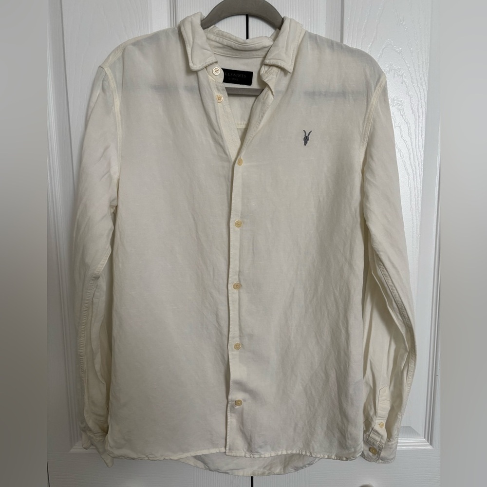 All Saints Cream Button Down Women's Shirt